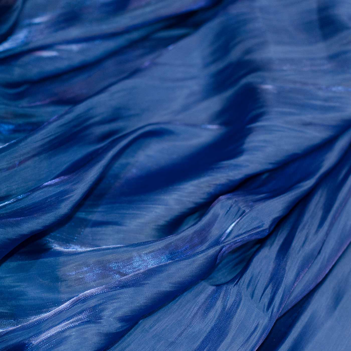 Royal Blue Crinkle Silk Fabric