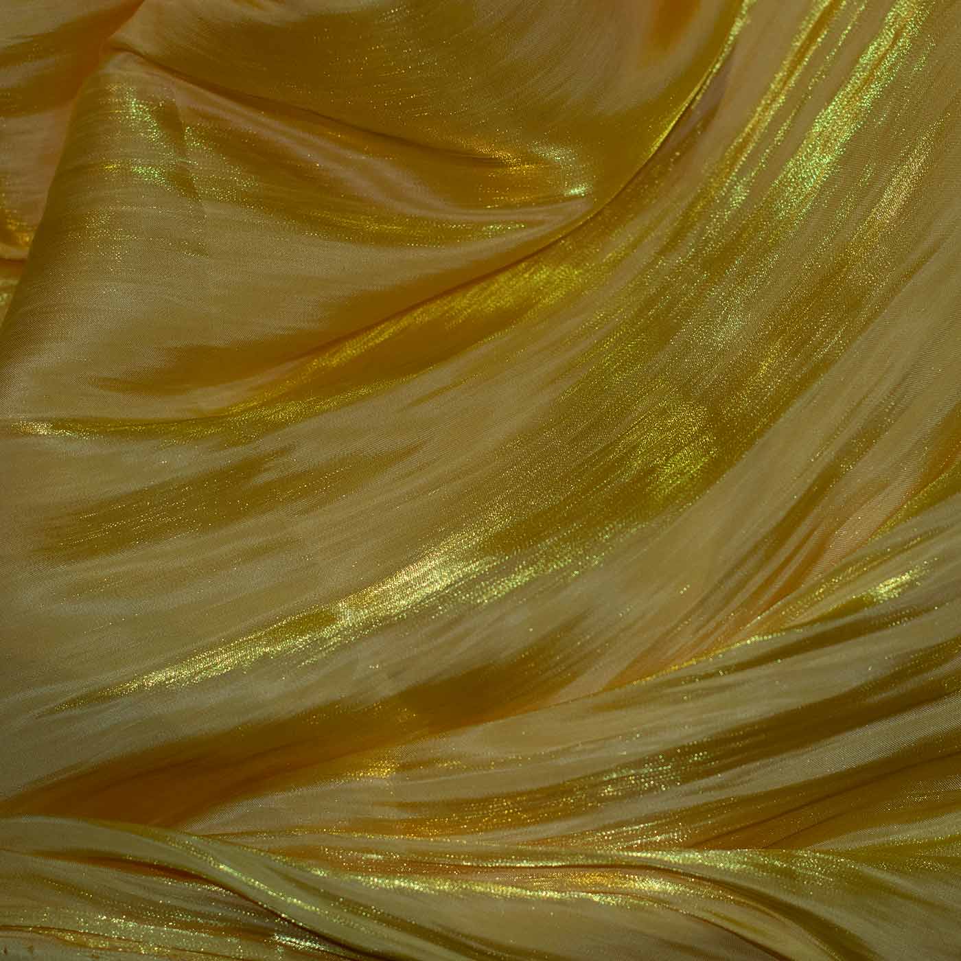 Yellow Crinkle Silk Fabric