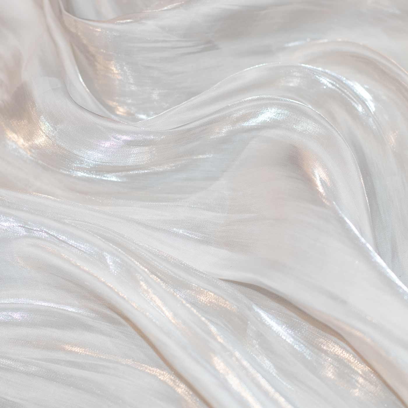 White Crinkle Silk Fabric