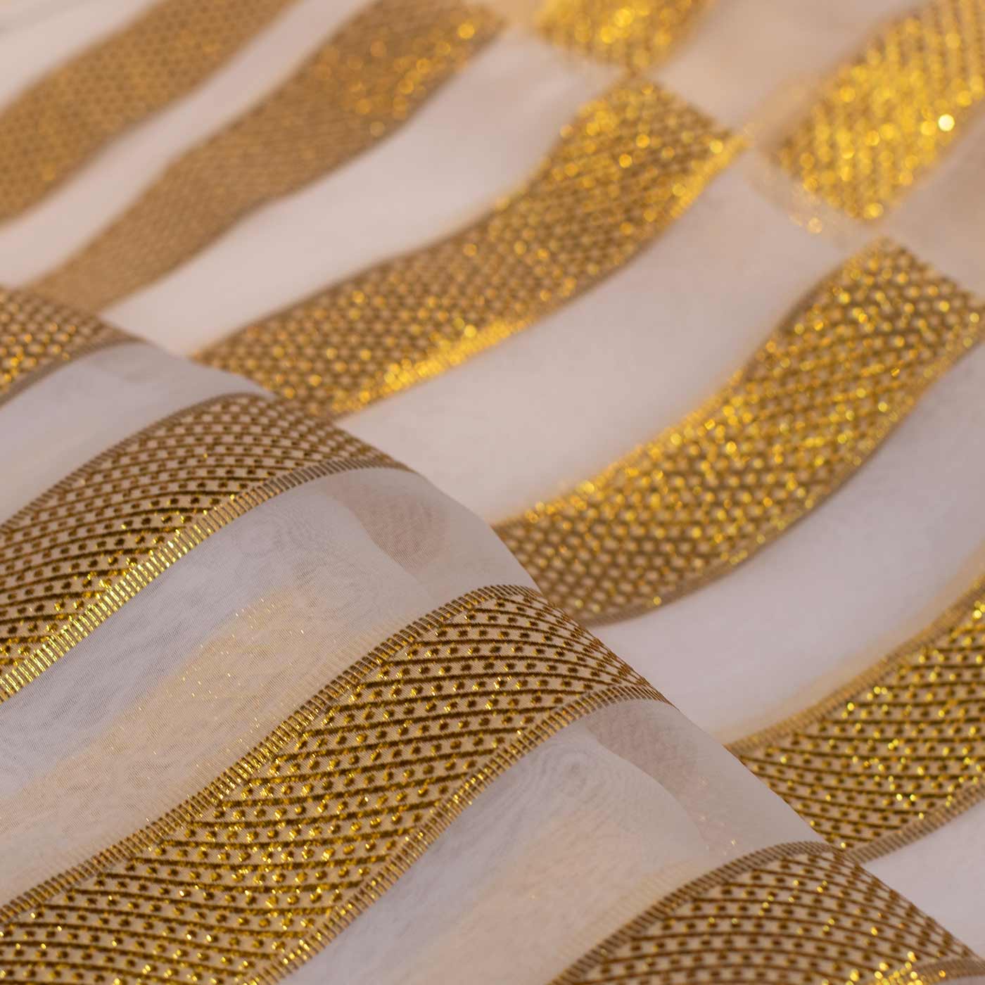 Gold & Ivory French Chiffon Fabric