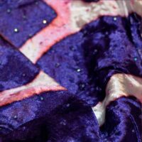 Multicolor Embroidered Stone Velvet Fabric