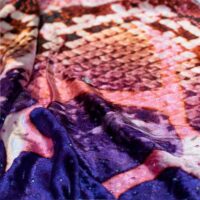 Multicolor Embroidered Stone Velvet Fabric