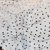 Black & White Dotted Cotton Gauze Fabric