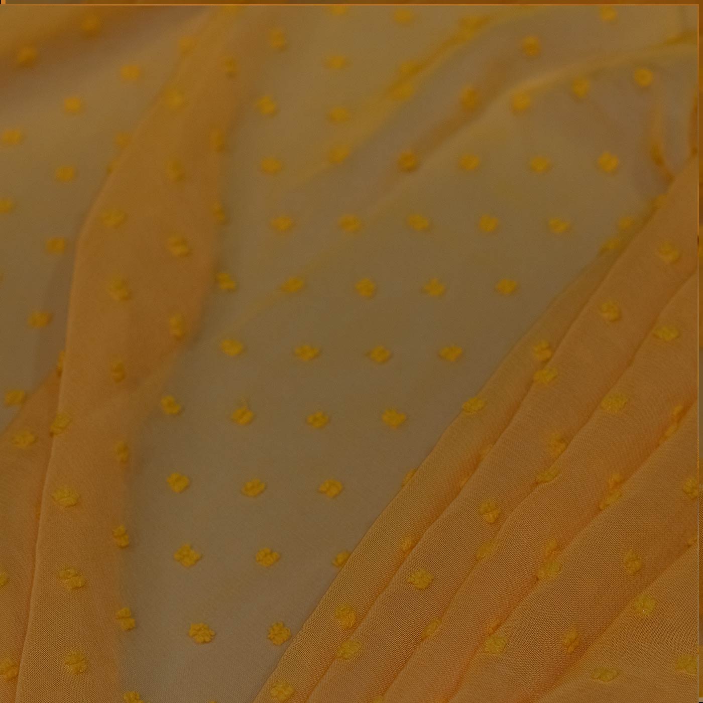 Yellow Dotted Chiffon Fabric