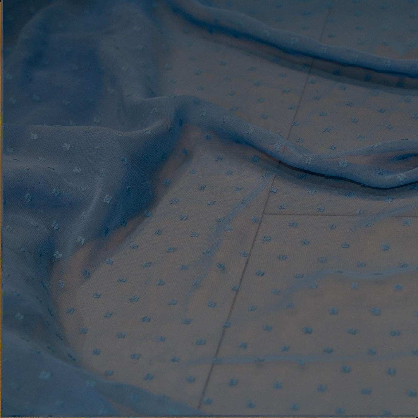 Sky Blue Dotted Chiffon Fabric