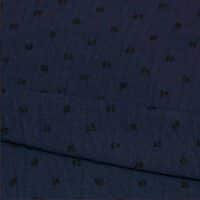 Navy Blue Dotted Cotton Gauze