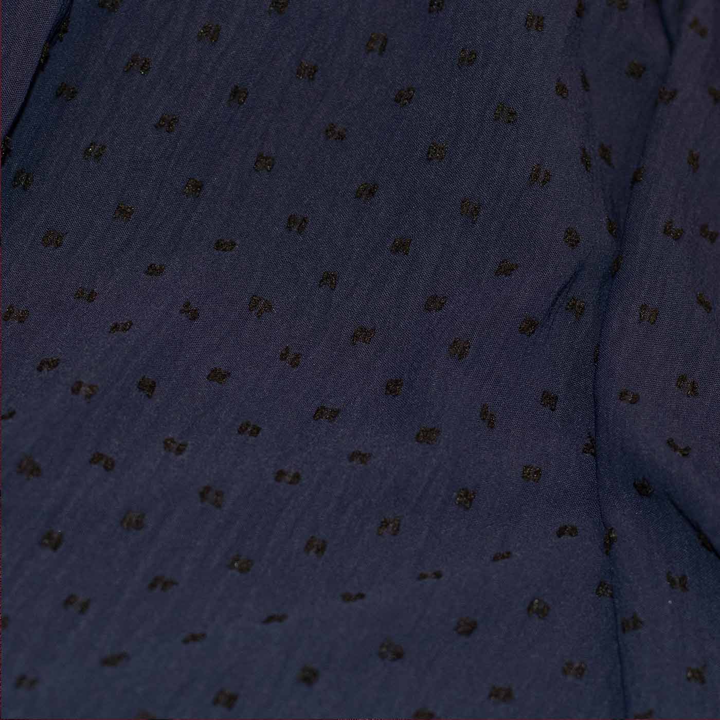 Navy Blue Dotted Cotton Gauze