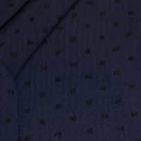 Navy Blue Dotted Cotton Gauze