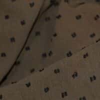 Olive Green Dotted Cotton Gauze Fabric