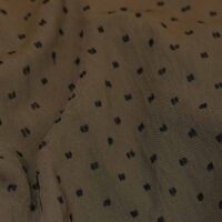 Olive Green Dotted Cotton Gauze Fabric