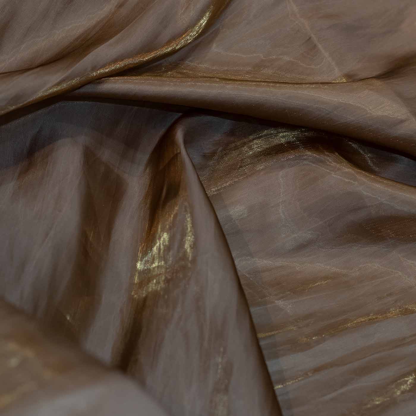 Coffee Crinkle Silk Fabric