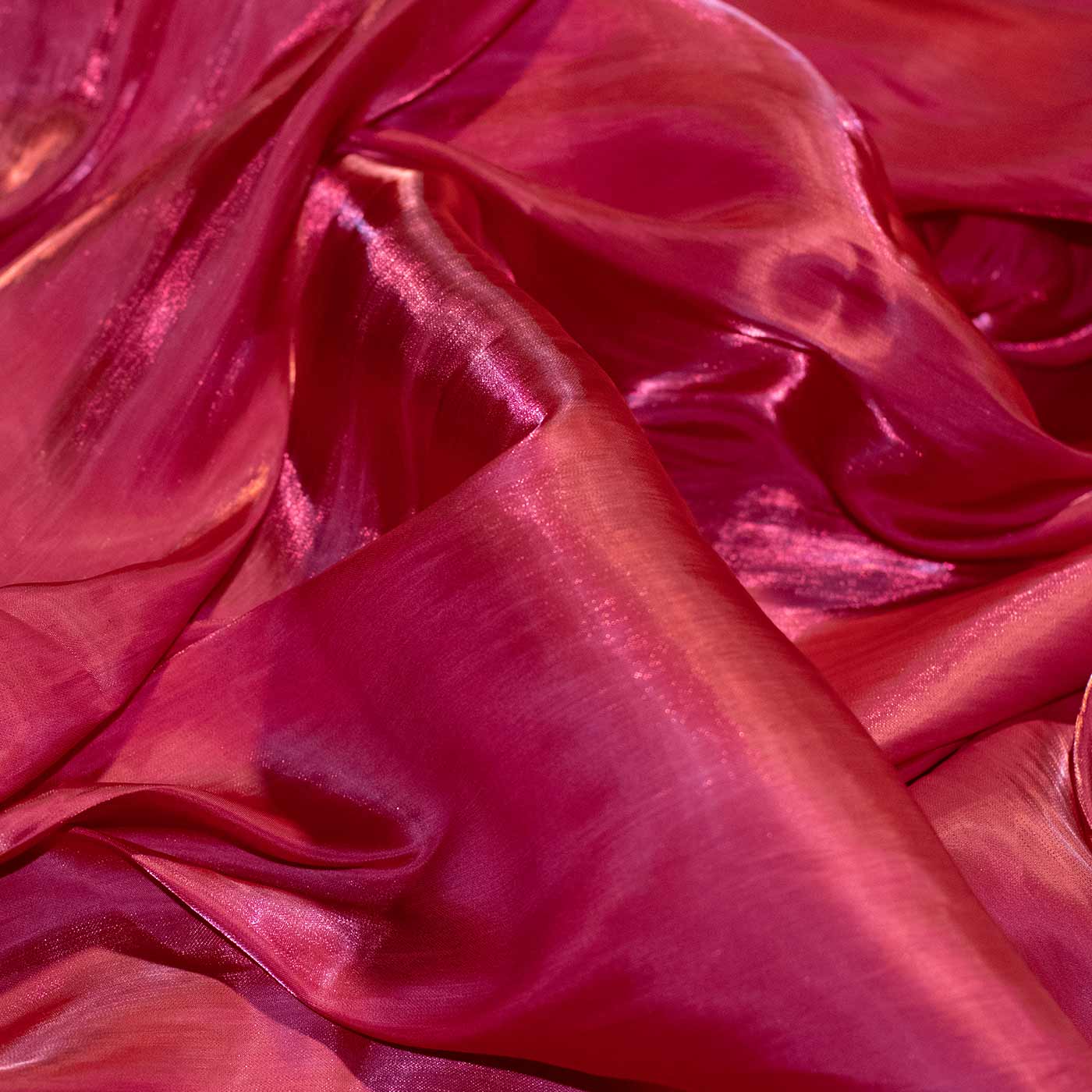 Red Crinkle Silk Fabric