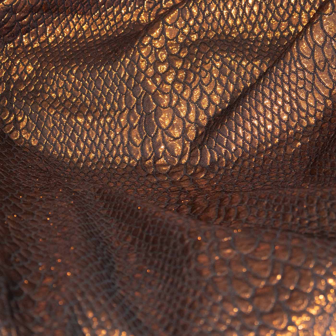 Bronze and Black Iridescent Brocade Fabric