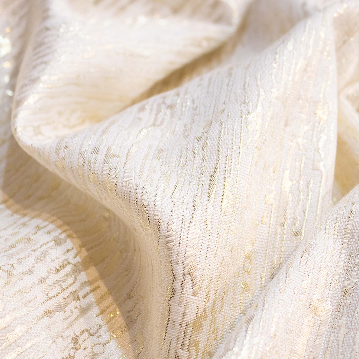 Cream Abstract Design Brocade Fabric