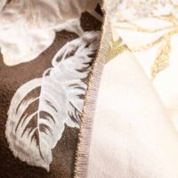 Cream and Brown Floral Brocade Fabric