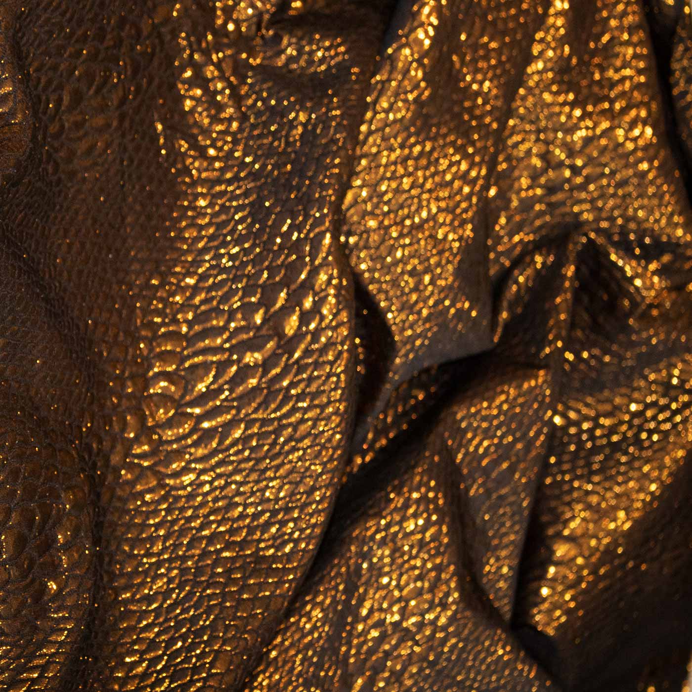 Gold and Black Iridescent Brocade Fabric