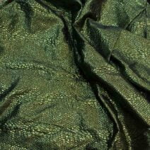 Neon Green and Black Iridescent Brocade Fabric