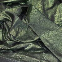 Neon Green and Black Iridescent Brocade Fabric