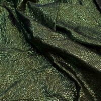 Neon Green and Black Iridescent Brocade Fabric