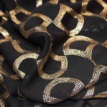Black and Gold Premium Silk Chiffon Fabric