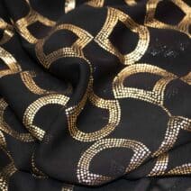 Black and Gold Premium Silk Chiffon Fabric