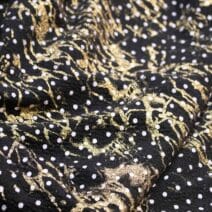 Black and Gold Embroidered-Lurex Fabric