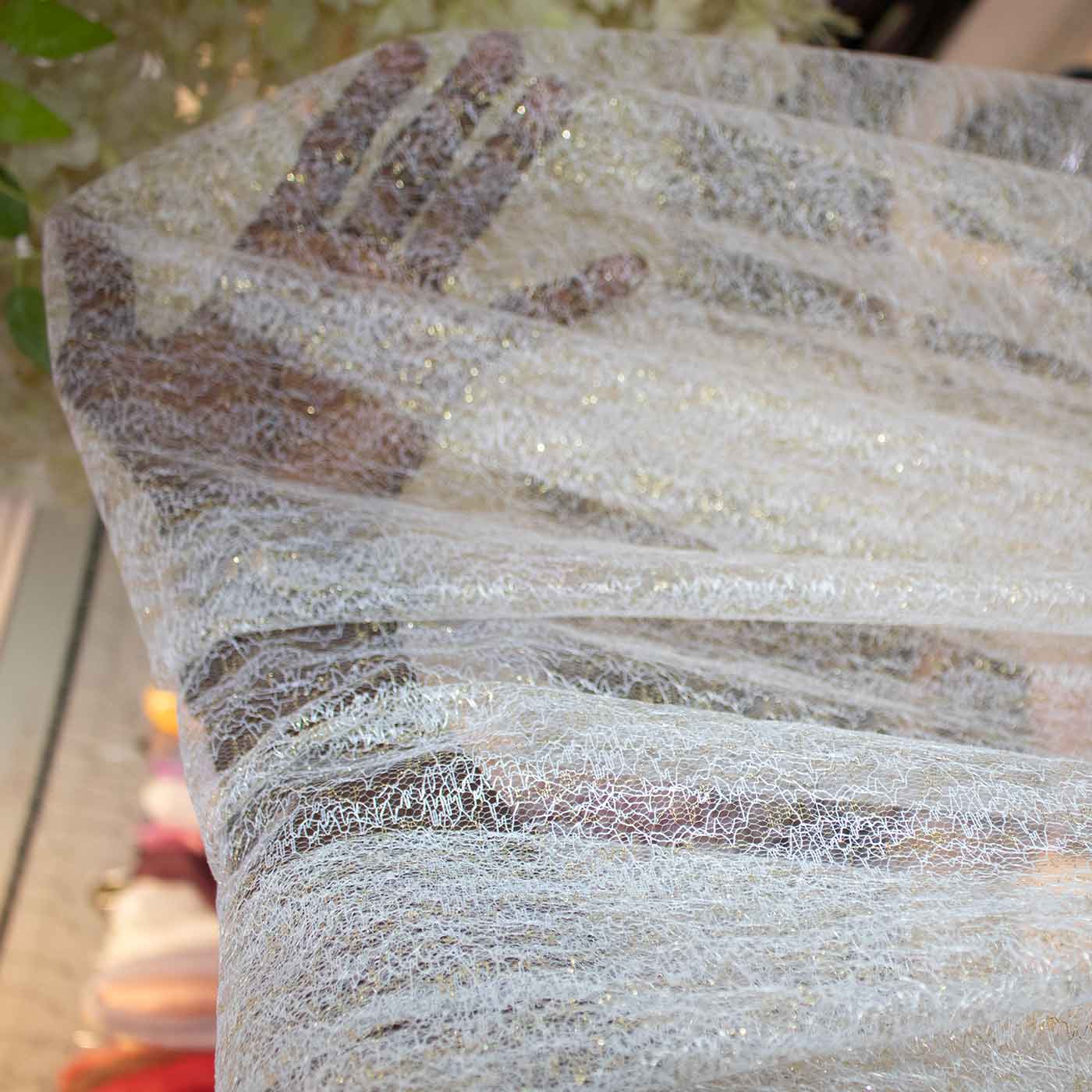Transparent White Mesh Fabric