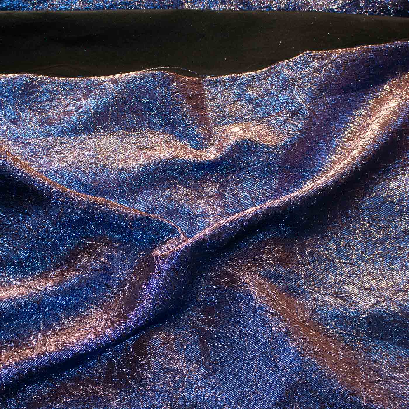 Blue Iridescent Brocade Fabric