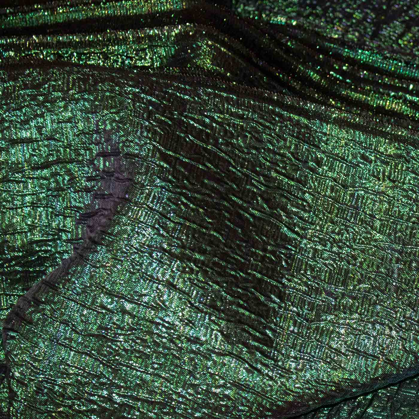 Green Italian Iridescent Brocade Fabric
