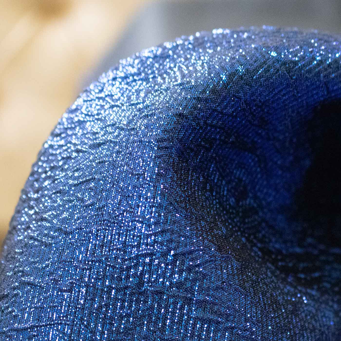 Royal Blue Iridescent Brocade Fabric