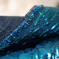 Seal Green Iridescent Brocade Fabric