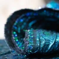 Seal Green Iridescent Brocade Fabric