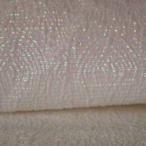 White Iridescent Brocade Fabric