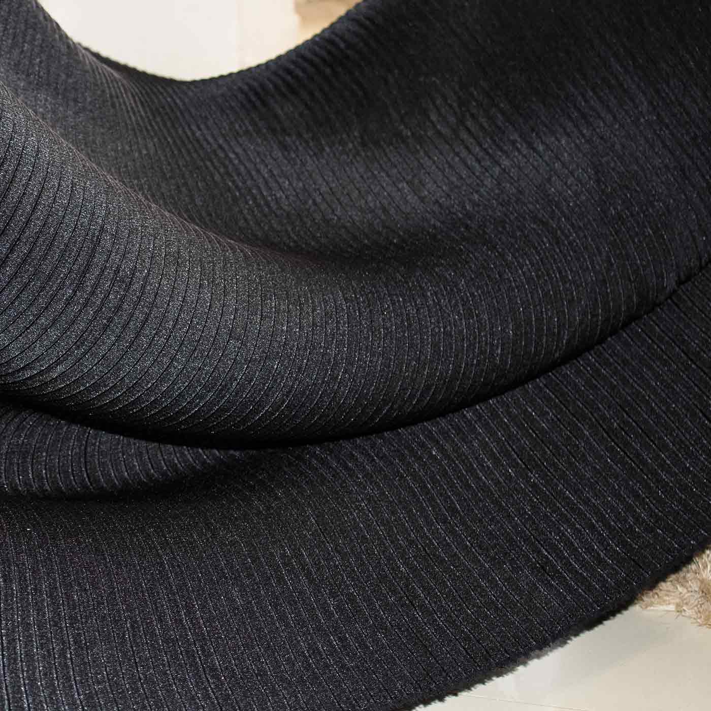 Black Silk Accordion Fabric
