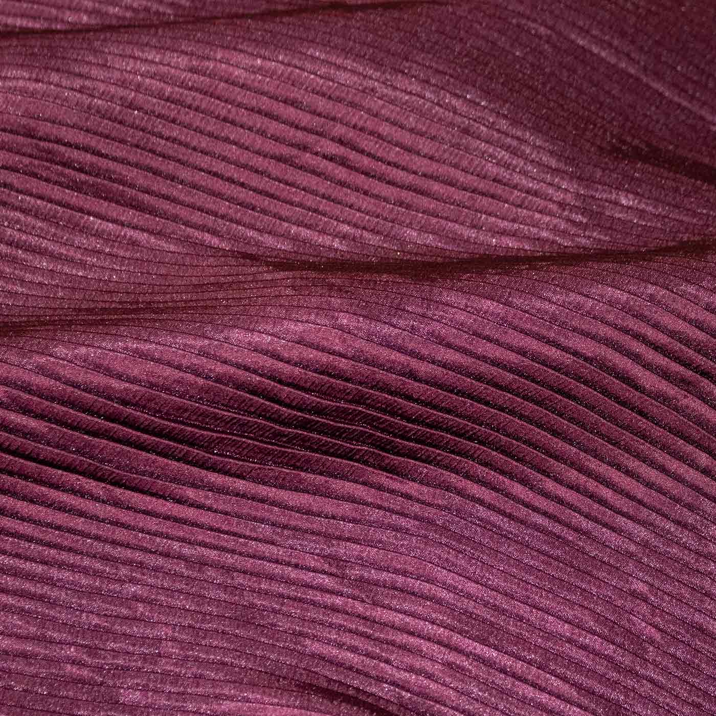 burgundy accordion silk fabric