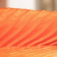 orange silk accordion fabric