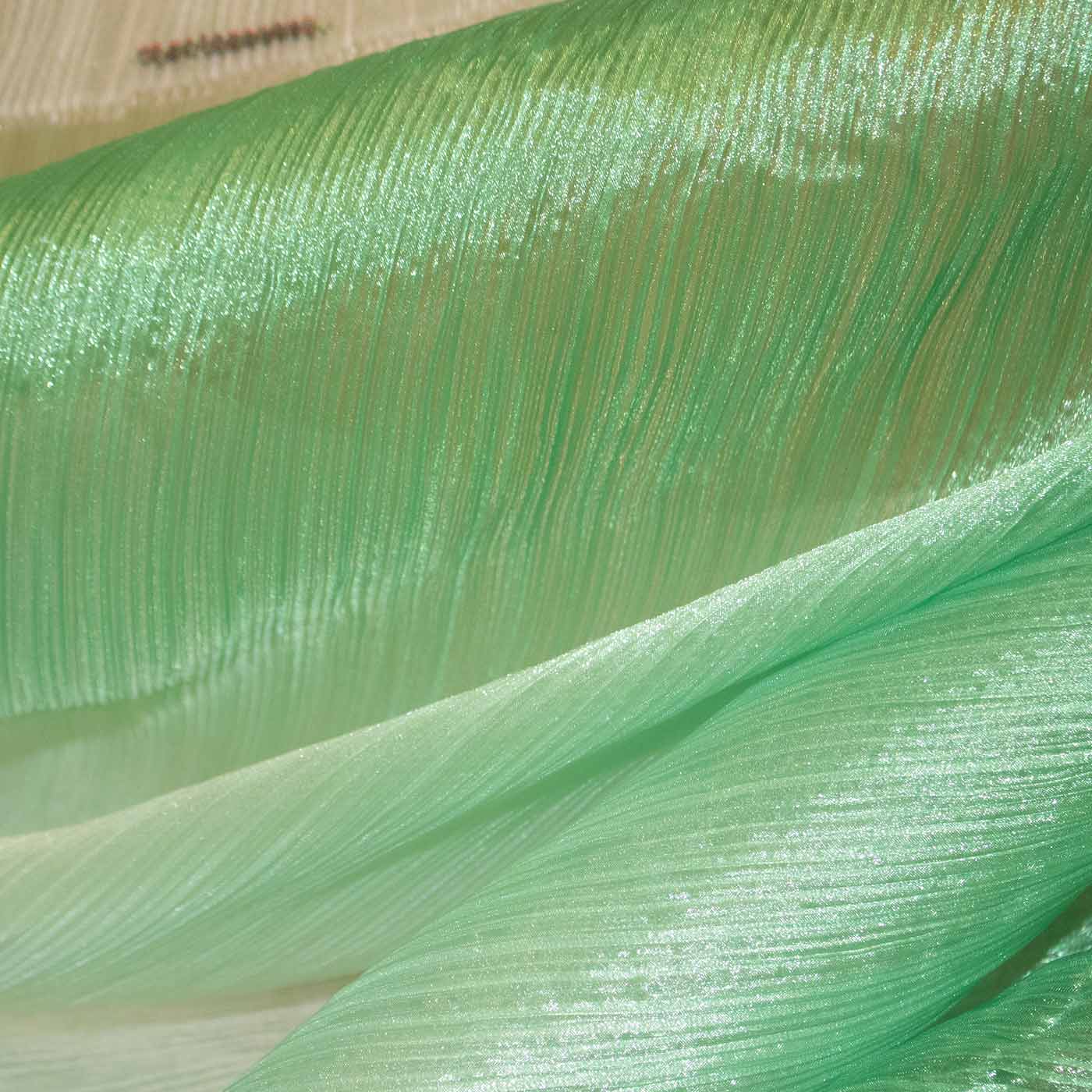 green-pleated-organza-fabric