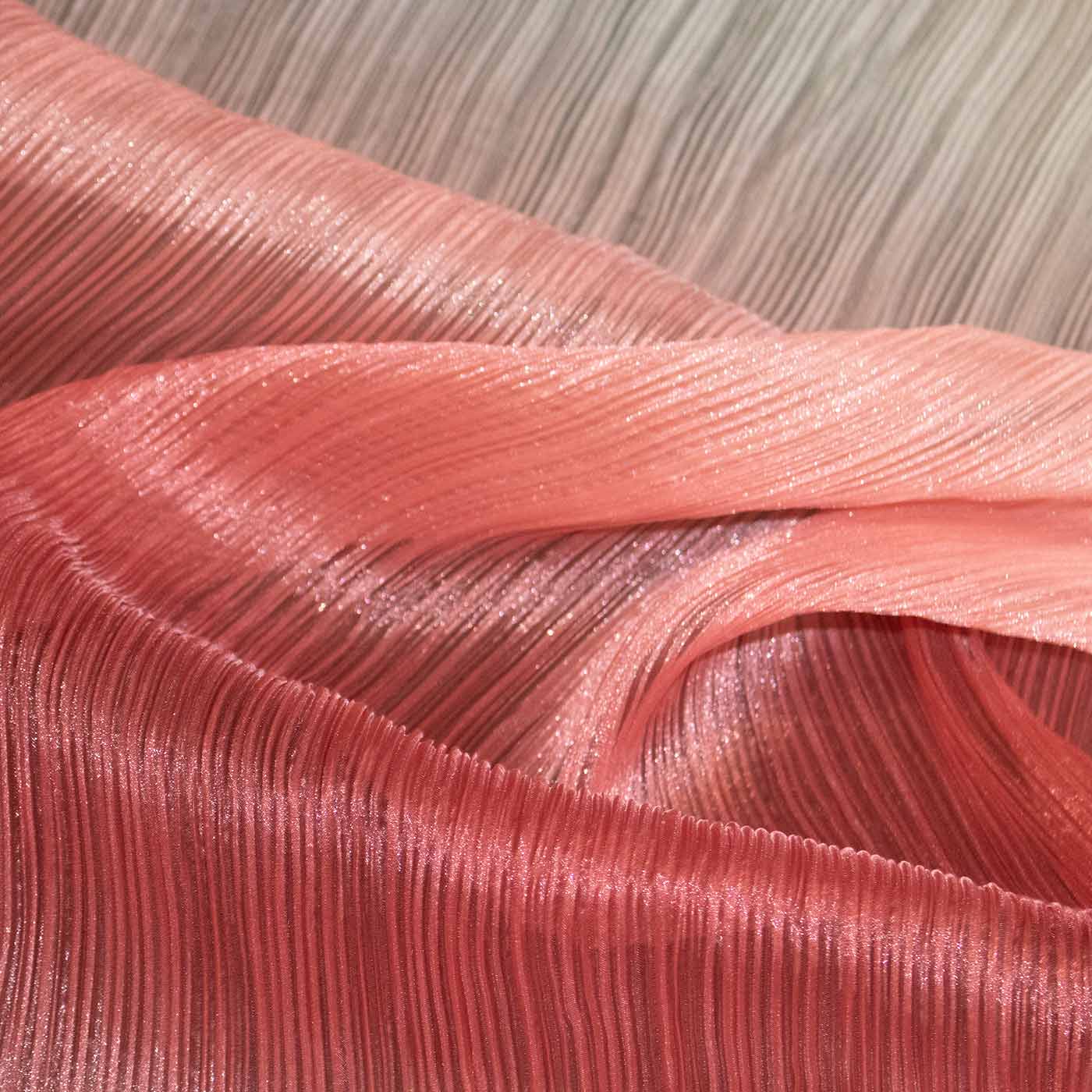 maroon pleated organza fabric