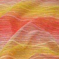 Coral Yellow Ombre Mesh Fabric