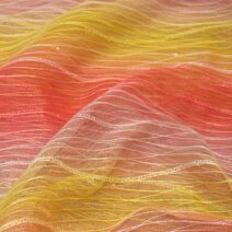 Coral Yellow Ombre Mesh Fabric