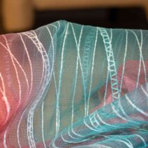 Pink And Teal Ombre Mesh Fabric