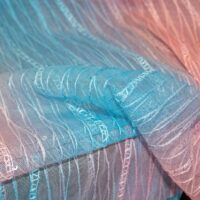 Sky Blue Ombre Mesh Fabric