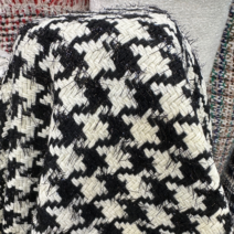 Black And White Houndstooth Tweed Fabric